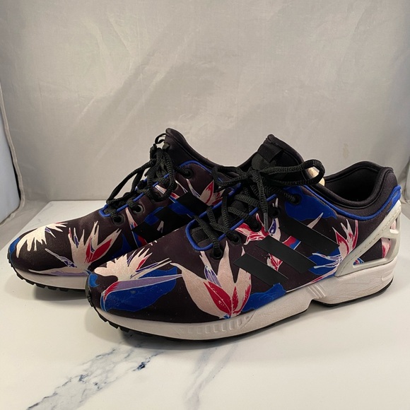 フラワー Flux Floral Adidas Zx Flux Nps Black/ Blue ADIDAS ZX FLUX HAWAII